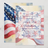 Invitation Watercolor Fourth Of July Bridesmaids Luncheon (Devant / Derrière)