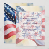 Invitation Watercolor Fourth Of July Wedding (Devant / Derrière)