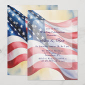 Invitation Watercolor Fourth Of July Wedding Celebration (Devant / Derrière)