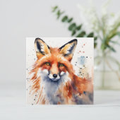 Invitation Watercolor Fox Portrait (Debout devant)