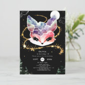 Invitation Watercolor Fun Fox Anniversaire (Debout devant)