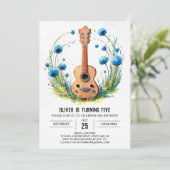 Invitation Watercolor Fun Guitar Boy Anniversaire (Debout devant)