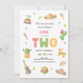 Invitation Watercolor Fun Mexicaine Fiesta 2e fête d'annivers (Devant)