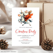 Invitation Watercolor Funny Santa Festive Christmas Invites