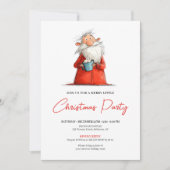 Invitation Watercolor Funny Santa Personalized Party Invite (Devant)