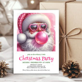 Invitation Watercolor Funny Santa Sunglasses Christmas Invite