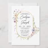 Invitation Watercolor Garden Fleurs sauvages Boho Mariage mod (Devant)