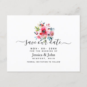 Invitation Watercolor Garden Rose, Sauvez notre date