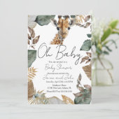 Invitation Watercolor Giraffe Wild Baby Shower (Debout devant)