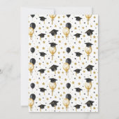 Invitation Watercolor Gold Balloon Graduation Invite (Dos)