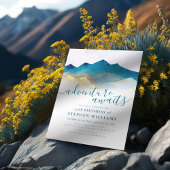 Invitation Watercolor Gold Mountain Adventure Attend Annivers