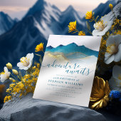 Invitation Watercolor Gold Mountain Adventure Attend Annivers