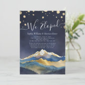 Invitation Watercolor Gold Mountains Photo Mariage Elopement (Debout devant)