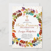 Invitation Watercolor Gold Wreath Nurse Pinning (Devant)