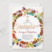 Invitation Watercolor Gold Wreath Nurse Pinning (Devant)