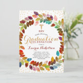 Invitation Watercolor Gold Wreath Nurse Pinning (Debout devant)