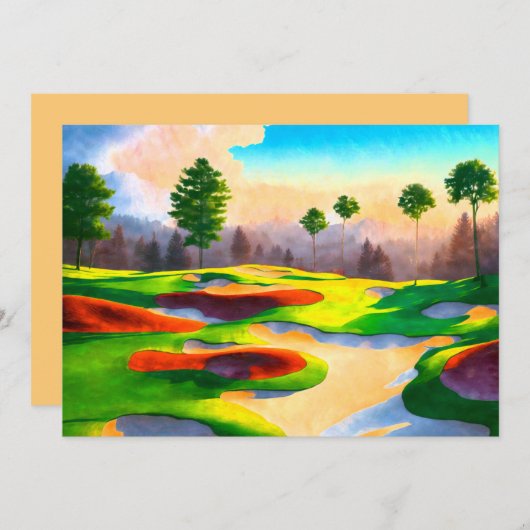 Invitation Watercolor Golf Course Utopia (Devant / Derrière)