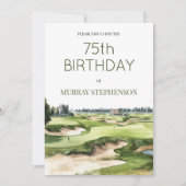 Invitation Watercolor Golf Golf Golf Golfers Anniversaire (Devant)