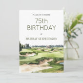 Invitation Watercolor Golf Golf Golf Golfers Anniversaire (Debout devant)