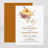 Invitation Watercolor Gourde Oh Baby (Devant / Derrière)