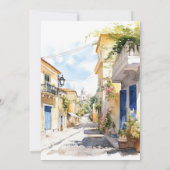 Invitation Watercolor Grèce Beach Destination Mariage (Dos)