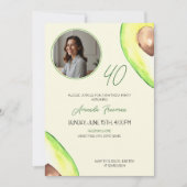 Invitation Watercolor Green Avocado Photo Anniversaire (Devant)