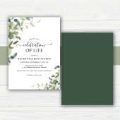 Invitation Watercolor Green Célébration de la vie