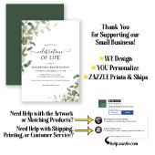 Invitation Watercolor Green Célébration de la vie