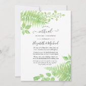 Invitation Watercolor Green Foliage Mariage virtuel en ligne (Devant)