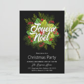 Invitation Watercolor Green Holly Christmas Holiday Party (Debout devant)