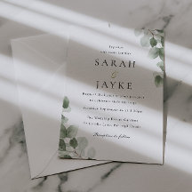 Watercolor Green Leaf Elegance Wedding