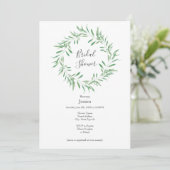 Invitation Watercolor Green Olive Wreath (Debout devant)
