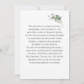 Invitation Watercolor Green Photo Célébration de la vie (Dos)