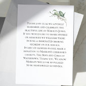 Invitation Watercolor Green Photo Célébration de la vie