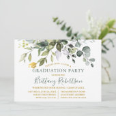 Invitation Watercolor Green Sage Green Graduation Party (Debout devant)