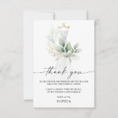 Invitation Watercolor Greenery Bridal Shower Thank You Card (Devant)