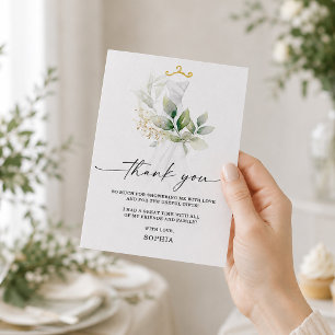 Invitation Watercolor Greenery Bridal Shower Thank You Card