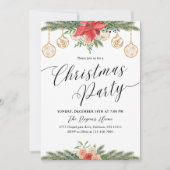 Invitation Watercolor Greenery Christmas Party (Devant)