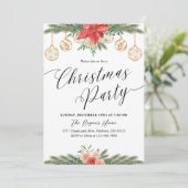 Invitation Watercolor Greenery Christmas Party (Debout devant)