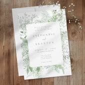 Invitation Watercolor Greenery Fern Rustic Wedding