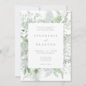 Invitation Watercolor Greenery Fern Rustic Wedding (Devant)