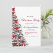 Invitation Watercolor Greenery Red Berries Christmas Party (Debout devant)
