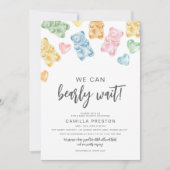 Invitation Watercolor Gummy Bears Baby Shower (Devant)
