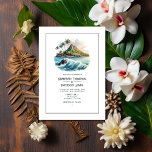 Invitation Watercolor Hawaii Destination Wedding<br><div class="desc">Faire-part de mariage à thème hawaïen.</div>
