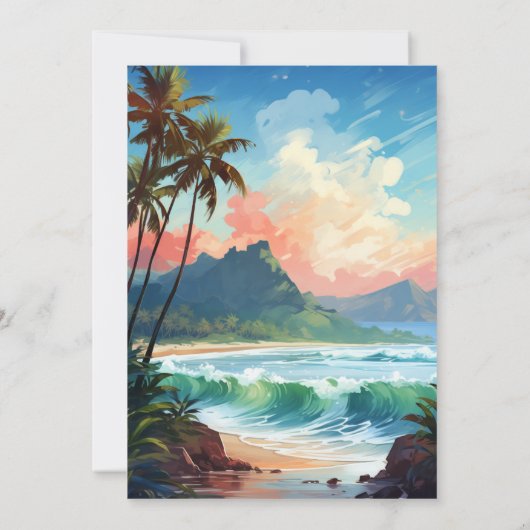 Invitation Watercolor Hawaii Destination Wedding (Dos)