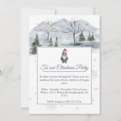 Invitation Watercolor Holiday Gnome Fête de vacances (Dos)
