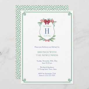 Invitation Watercolor Holidays Crest Newlywes Brunch Party