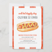 Invitation Watercolor Hot Dog 1er anniversaire (Devant)
