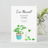 Invitation Watercolor House Plante Pothos Plante Moving (Debout devant)