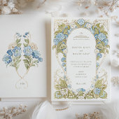 Invitation Watercolor Hydrangeas Arts & Crafts Mariage